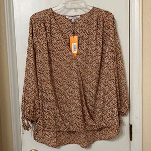 Collective Concepts Amalia Printed Surplice Top XL NWT